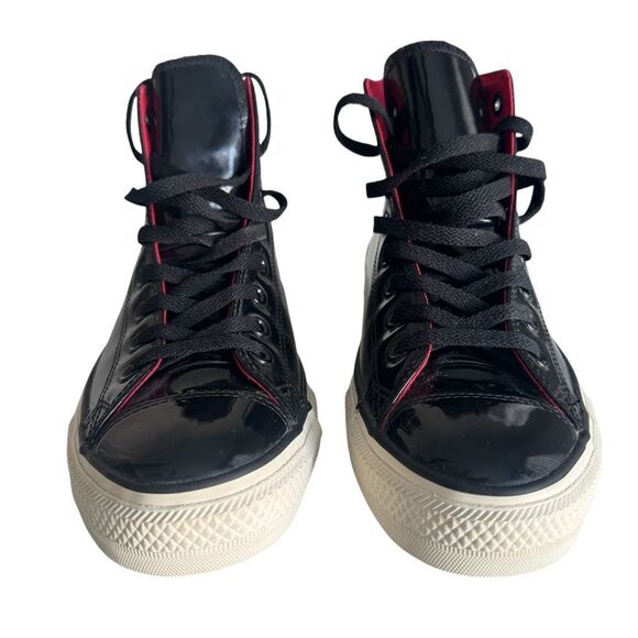 Converse Chuck Taylor Black Patent Leather Sneakers Unisex Size 9.5 M/11.5 W - Picture 3 of 8